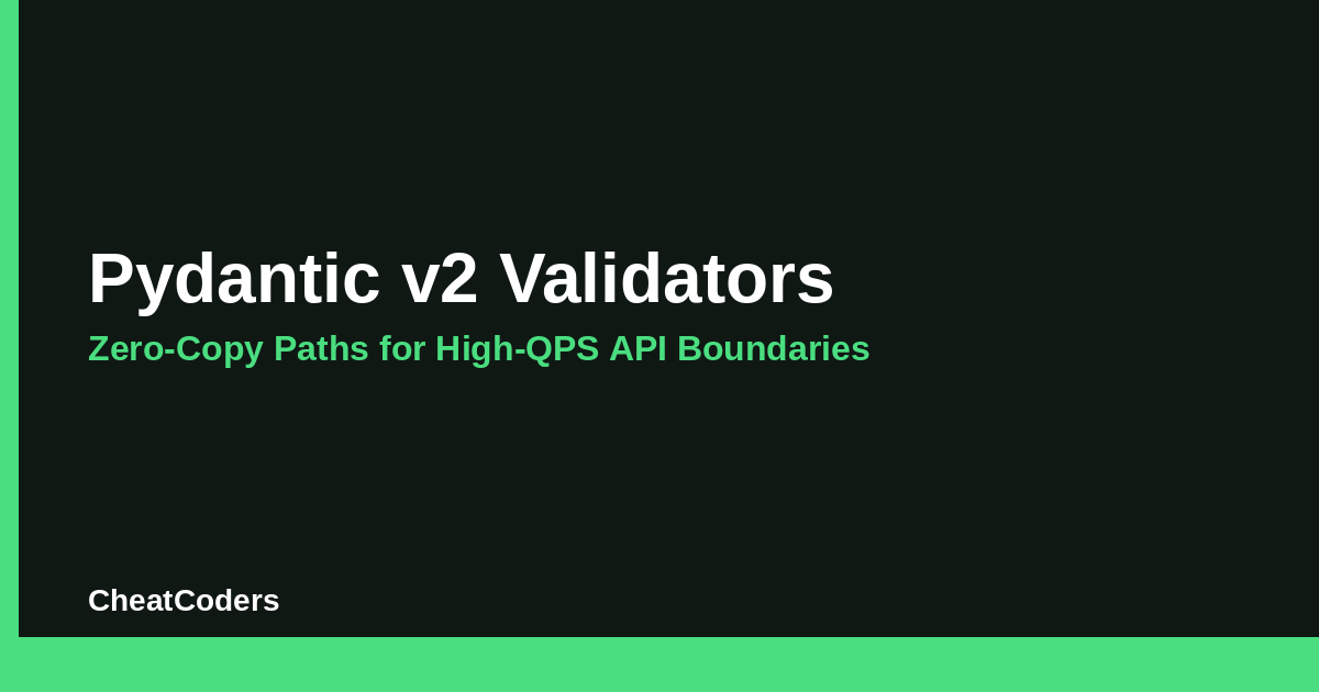 Pydantic v2 Validators: Zero-Copy Paths for High-QPS API Boundaries