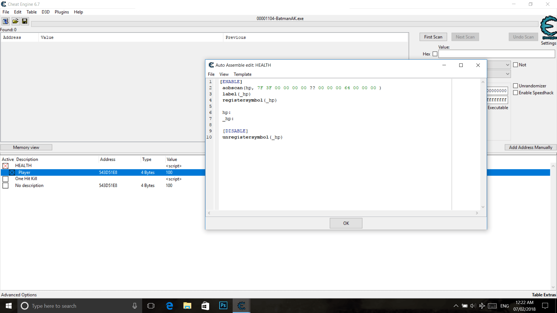 I'm trying to make a small cheat engine hack for gtfo. Cheat Engine View Topic Can T Freeze The Value