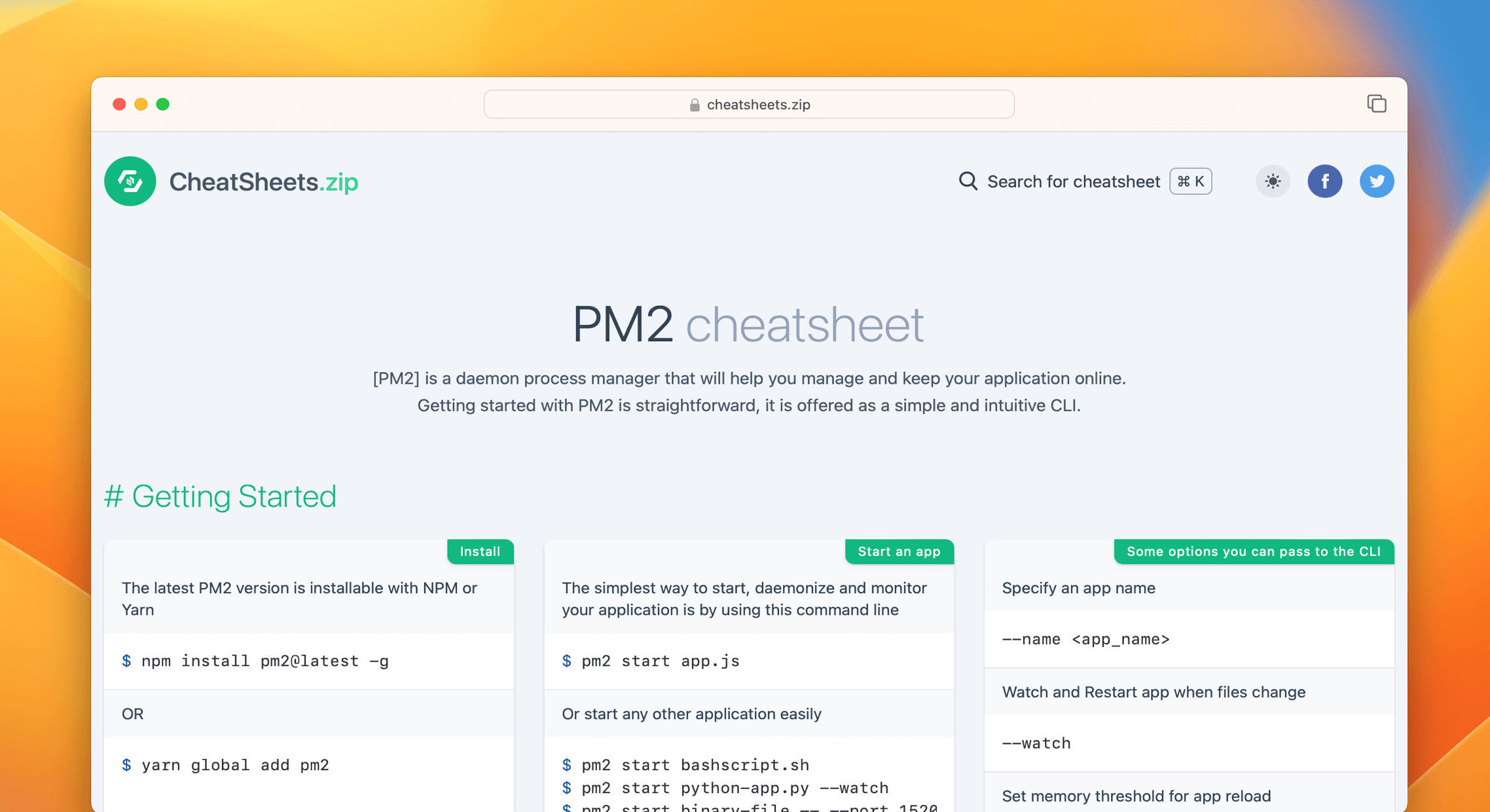 Pm2 Command Cheat Sheet Quick Reference