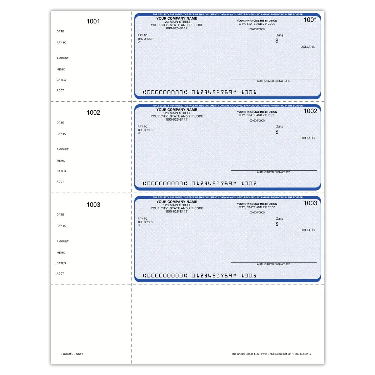 Reorder Check Depot