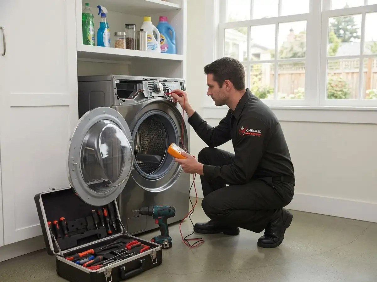 Need washing machine repair in Knoxville? Checked Appliances provides fast, reliable in-home washer repair for leaks, draining, spinning, heating, and more.