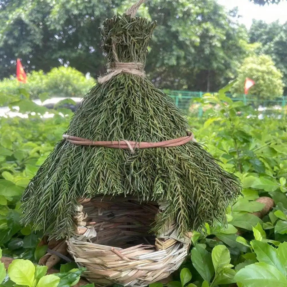 Ventilated Bird Nest Hand-woven Natural Grass Hummingbird House