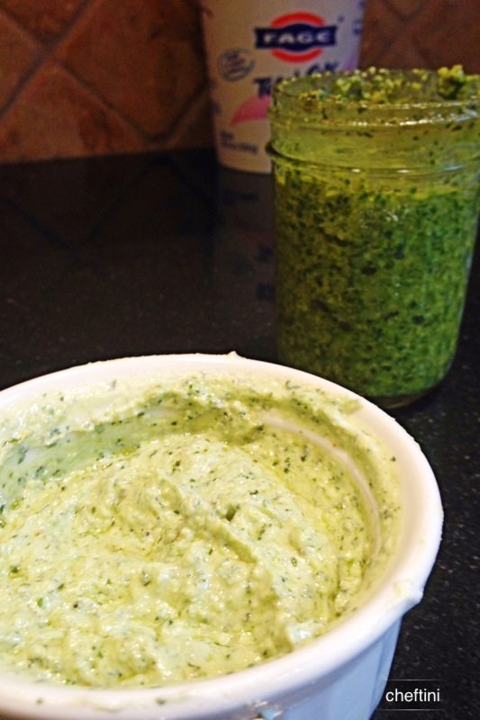Creamy Greek Yogurt Walnut Pesto