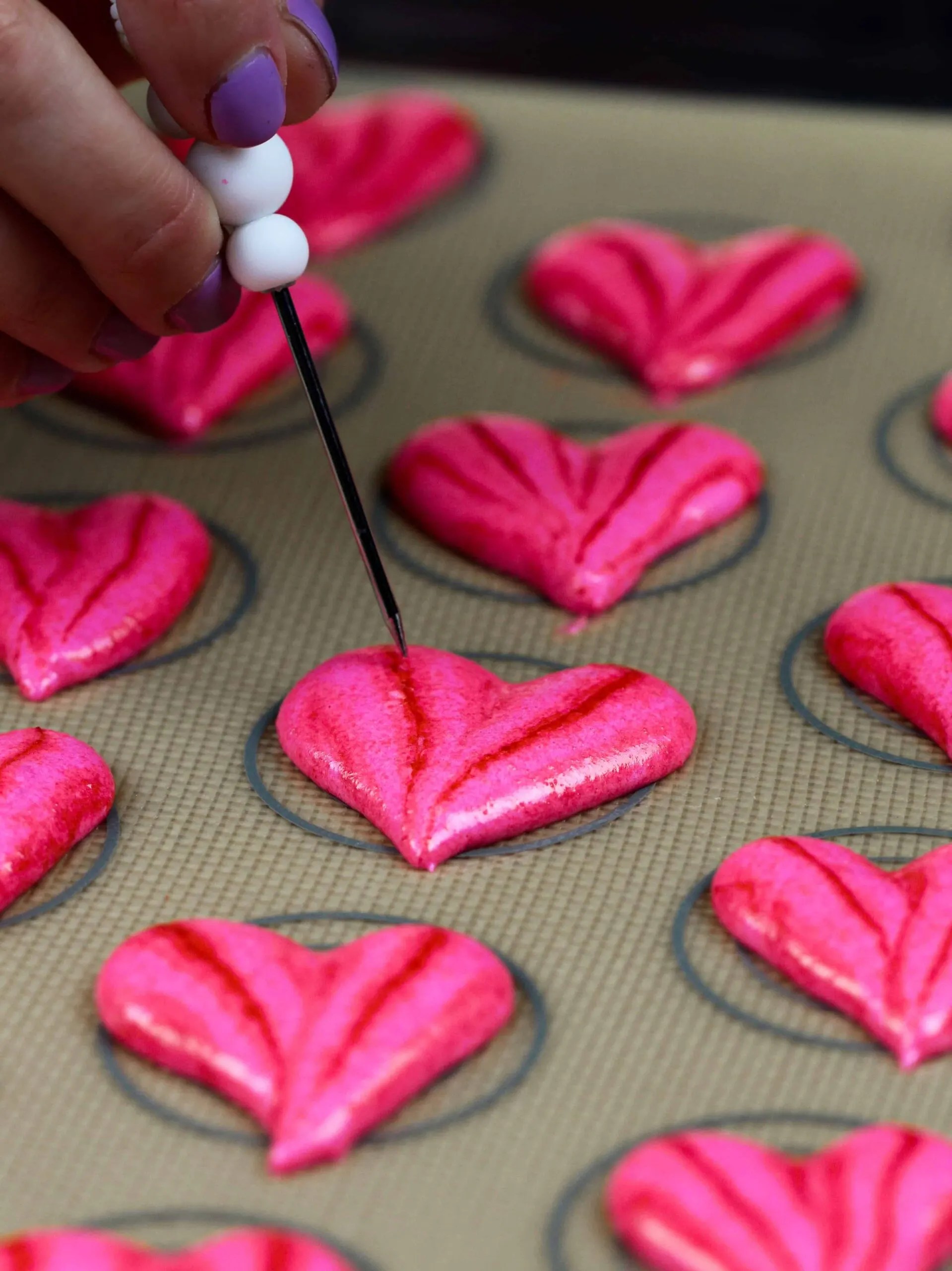 heart shaped macarons detailed recipe with step by step video tutorial