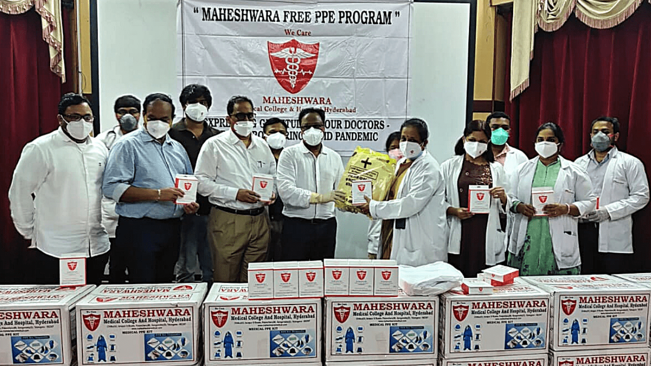 Maheshwara Medical College & Hospital, Hyderabad donates Free PPE Kits & N95 Masks to Gandhi Government Hospital, Hyderabad