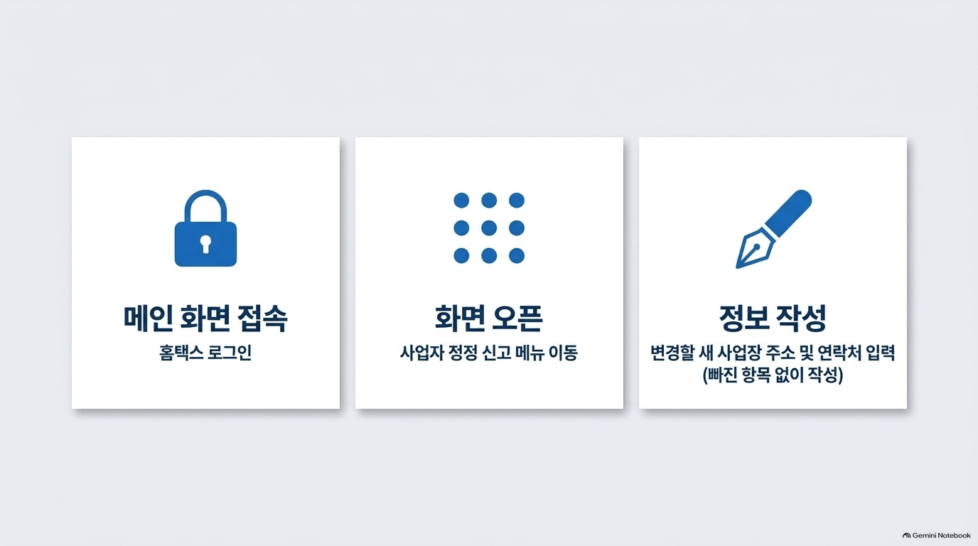 사업자등록증주소변경 진행 순서가 어떻게 되나요?