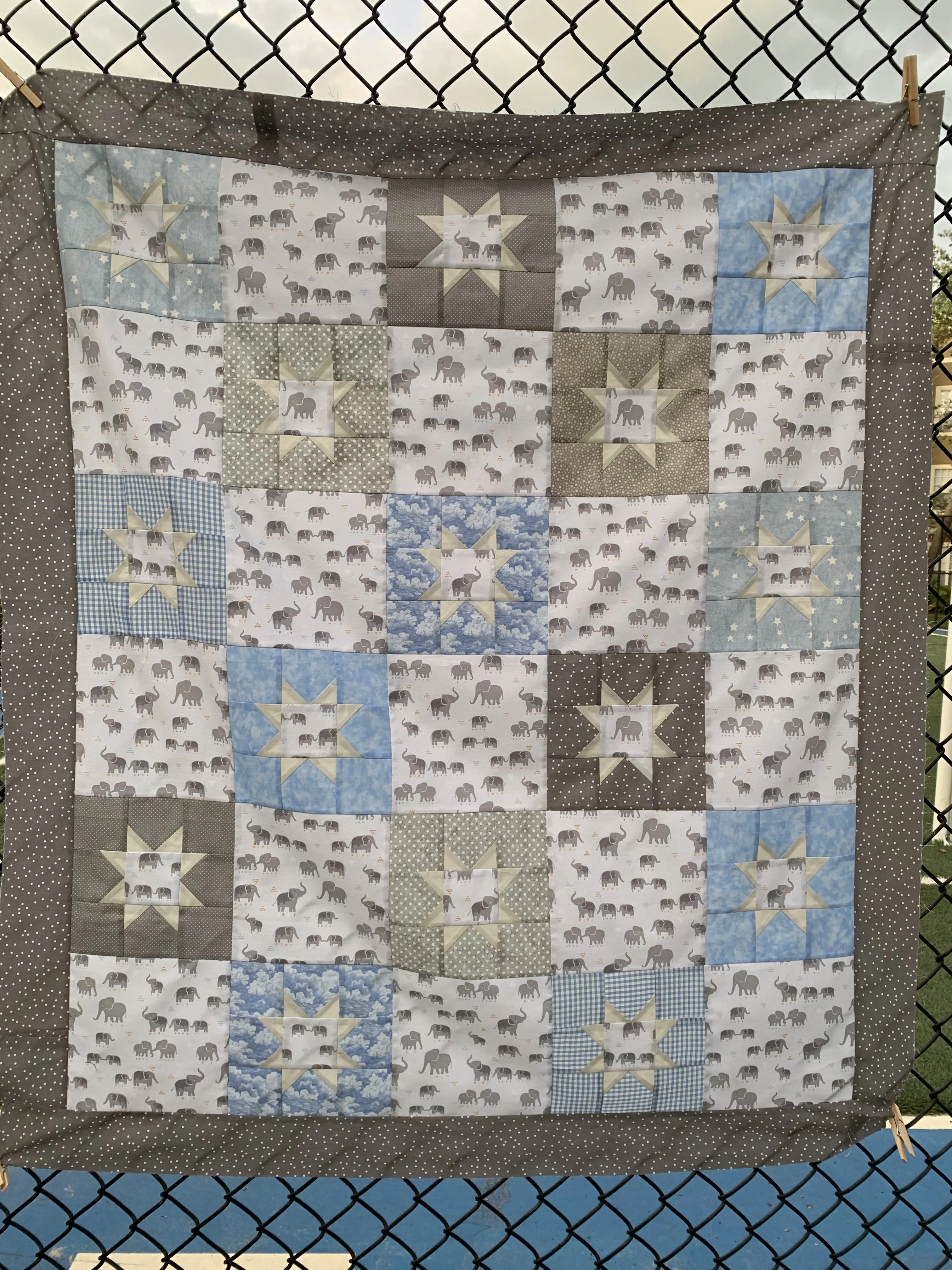 Elephants - Baby Quilt Top