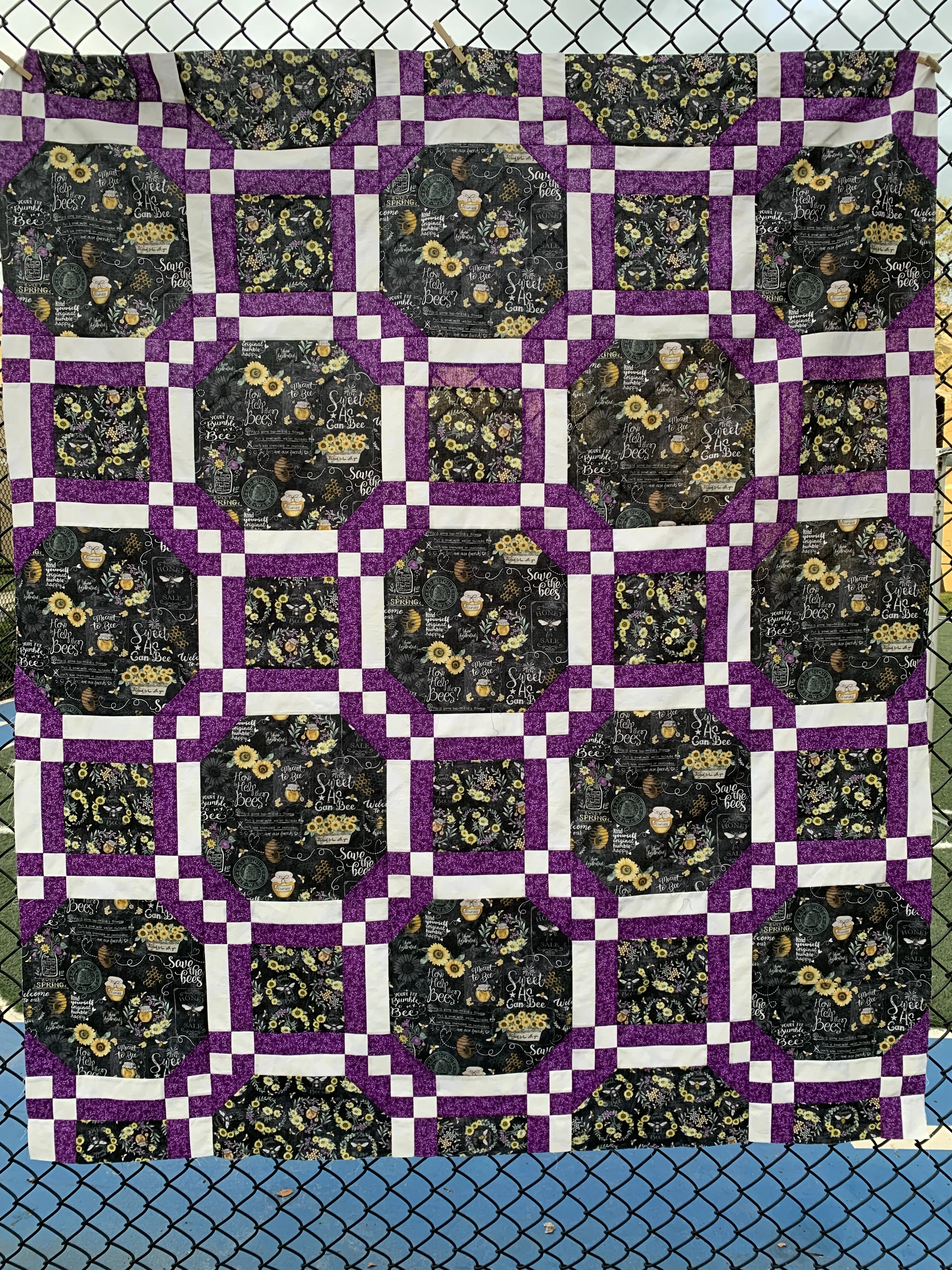 Purple Bees - Quilt Top