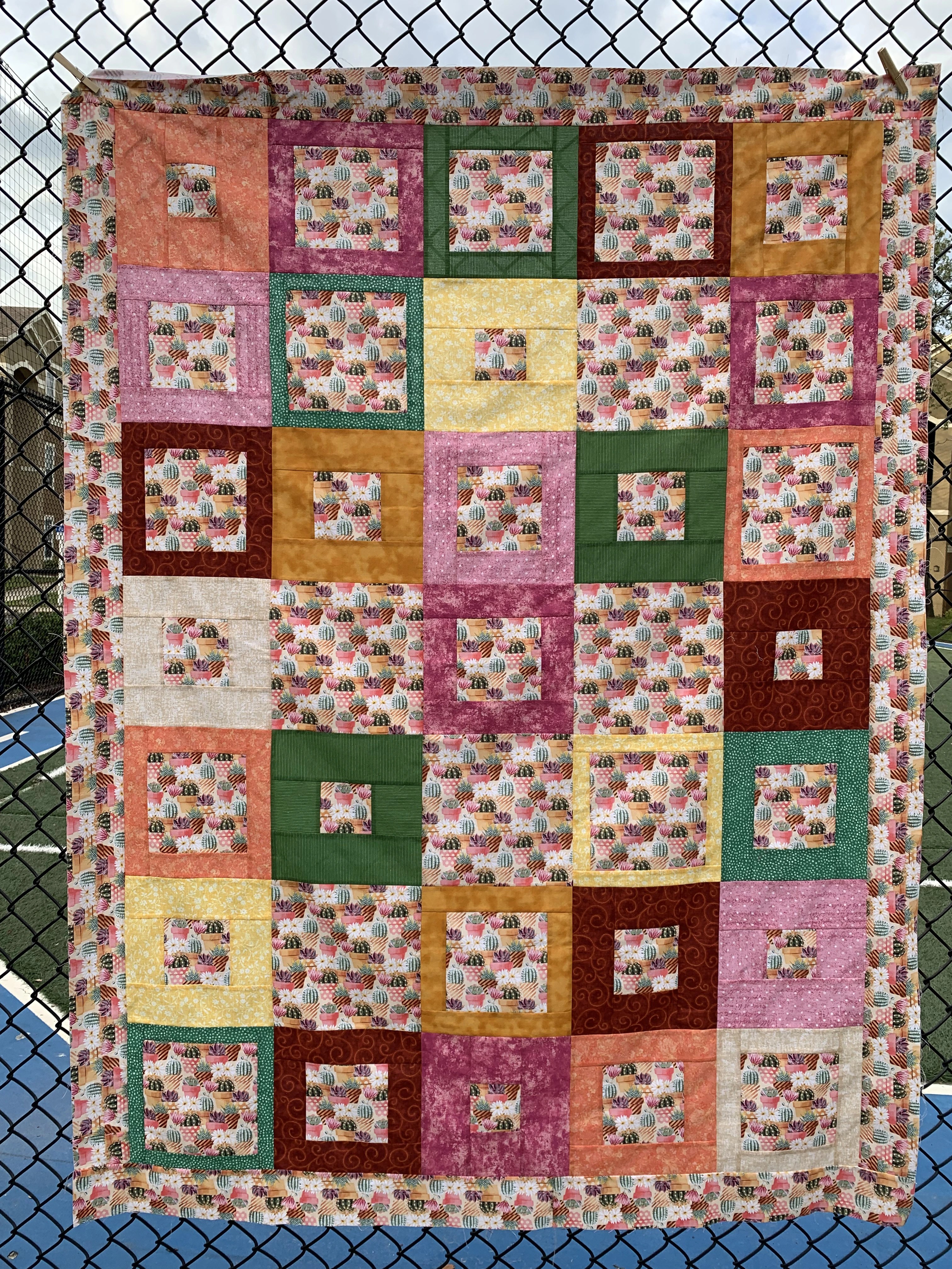 Warm Palette Succulents - Quilt Top