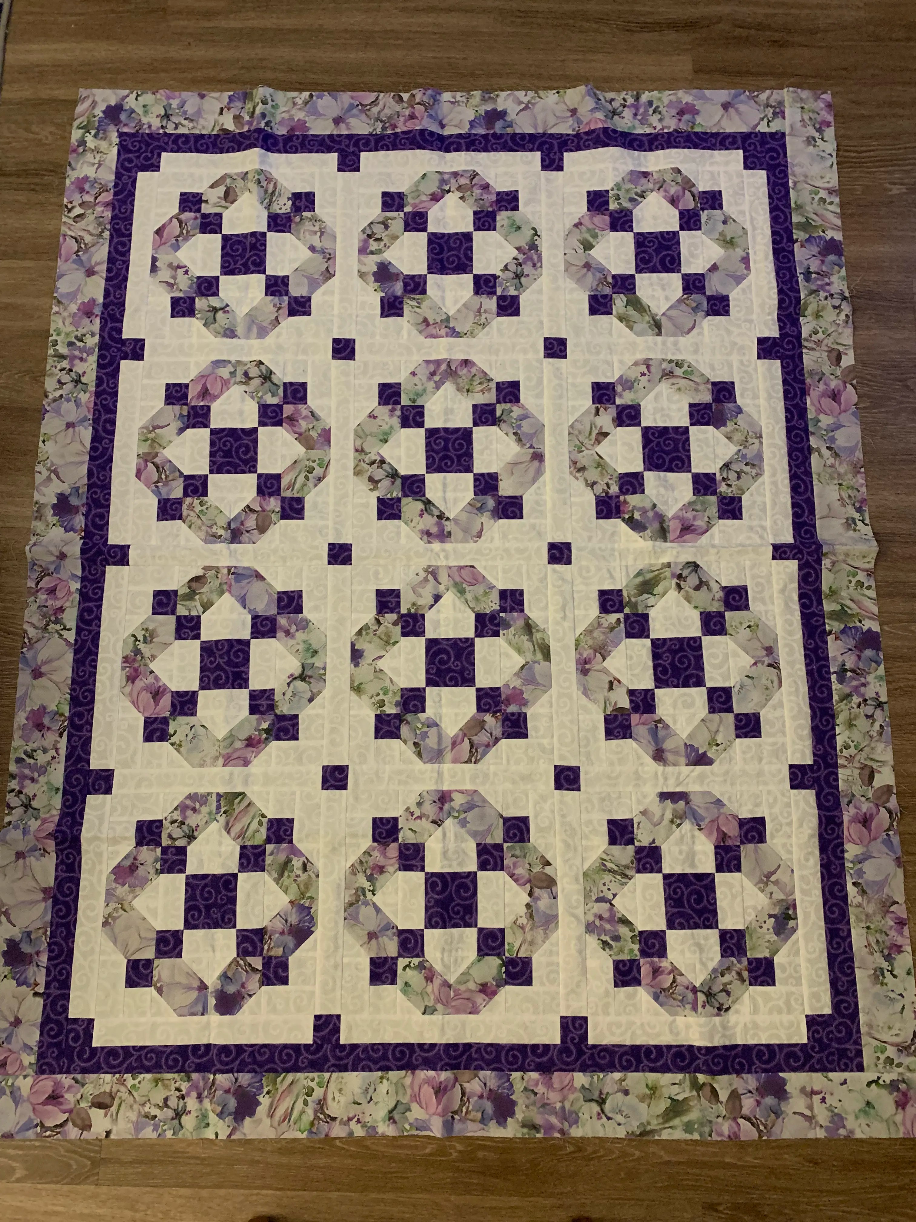 Purple Diamonds - Quilt Top