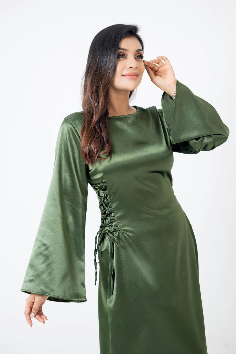 Green maxi dress