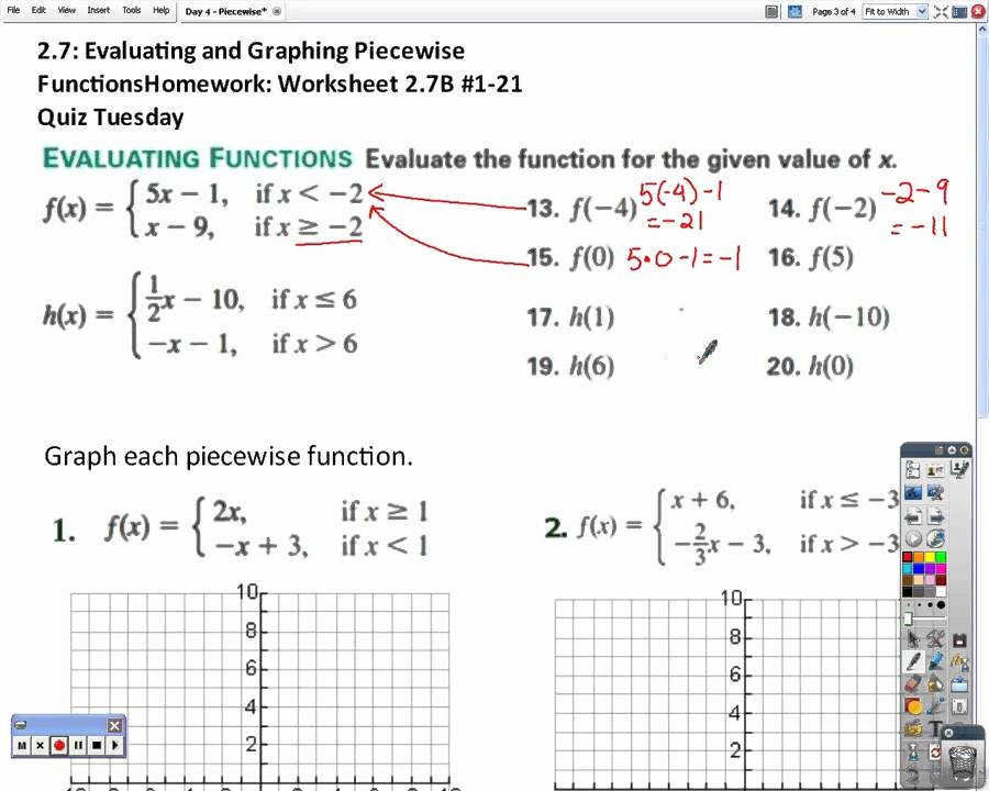 50 evaluating piecewise functions worksheet
