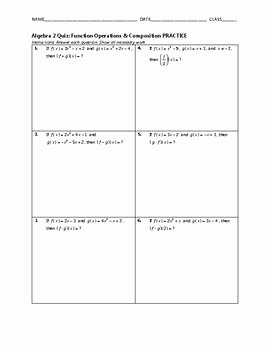 50 function operations and composition worksheet