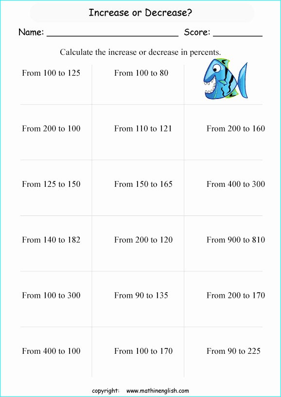 50 Percentage Increase And Decrease Worksheet - Landscape Background Collection - Full HD Quality