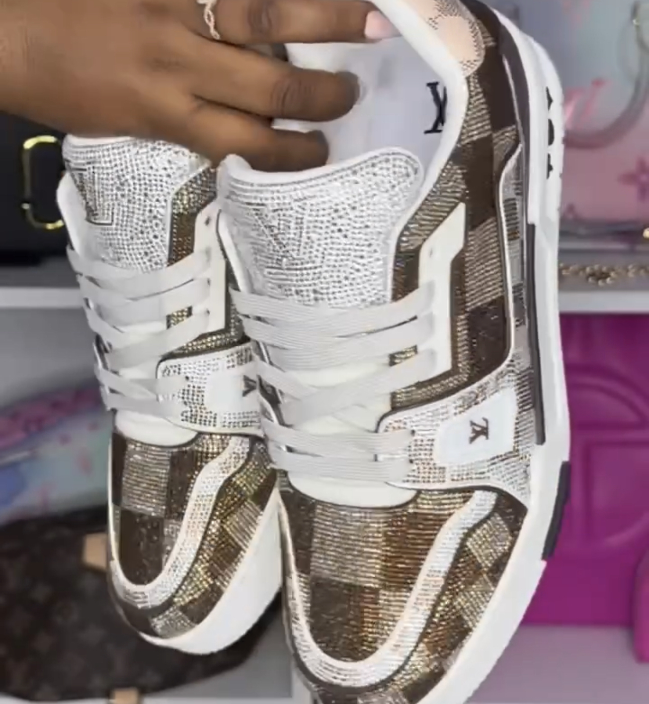 LV Rhinestone Trainers