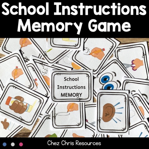 Couverture du jeu de memory consacré aux consignes en anglais