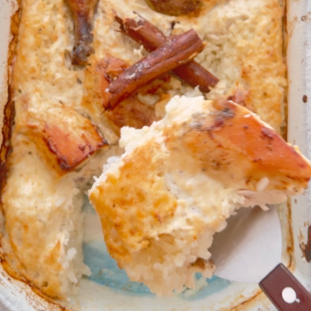 The rice has golden crust and creamy interior.