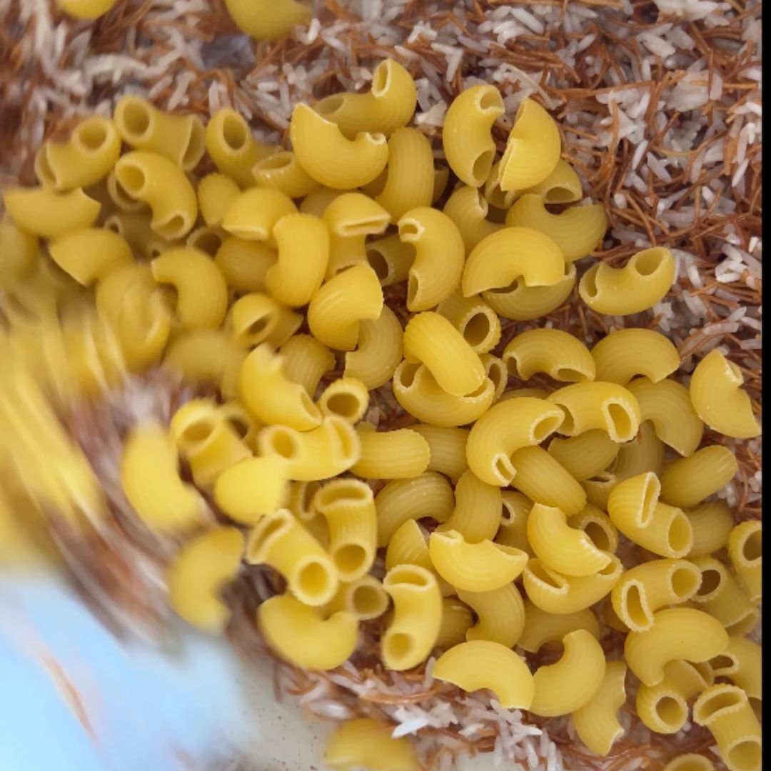 Add pasta after the rice.