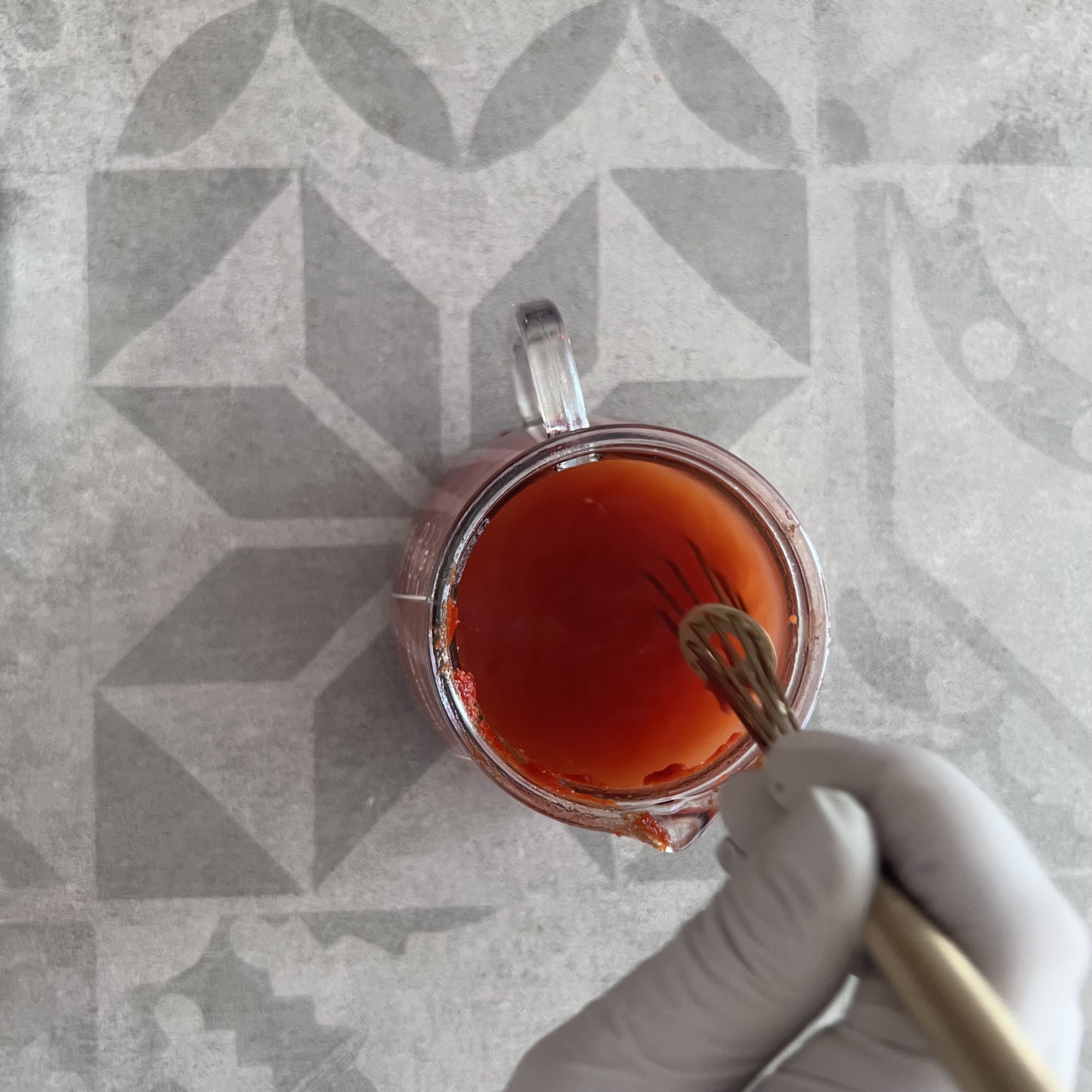 Broth mixed with Tomato Paste