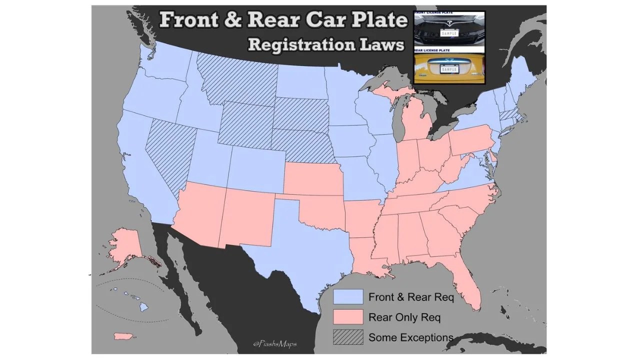 Illinois Drivers Must Display Front And Rear Plates While Many Southern Illinois Drivers Must Display Front And Rear Plates While Many Southern States Require Only One National Map Shows 