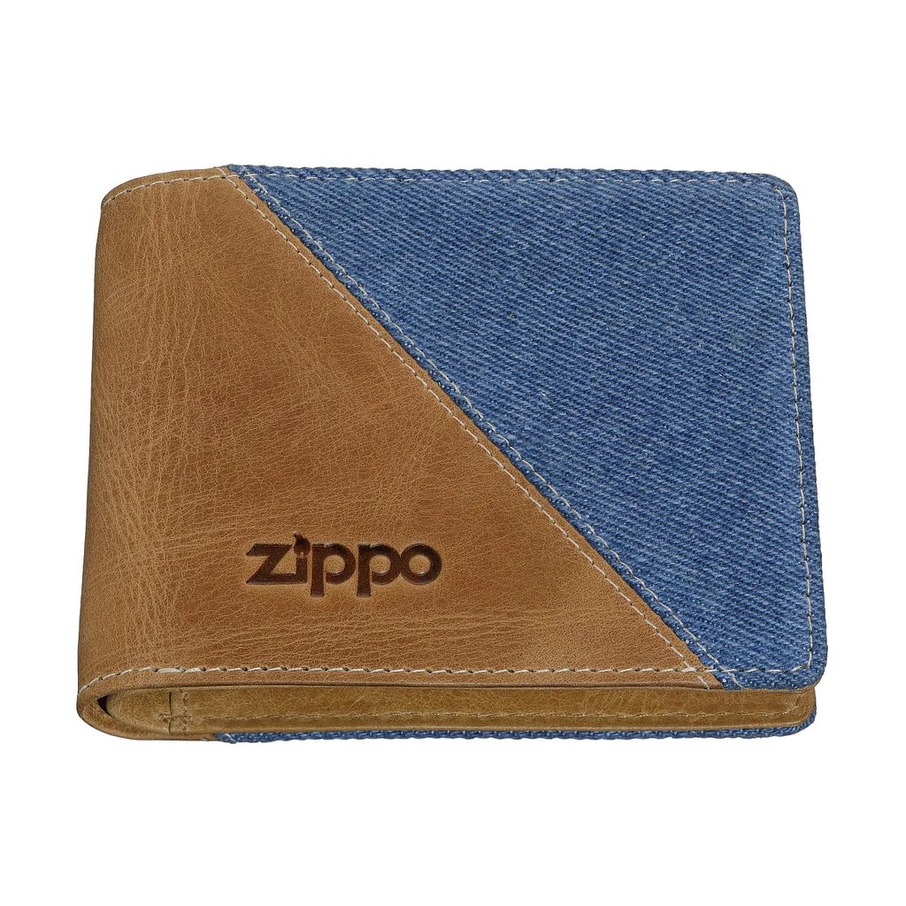 ΑΝΔΡΙΚΟ ΔΕΡΜΑΤΙΝΟ ΠΟΡΤΟΦΟΛΙ ZIPPO 2007138 Denim Blue Tan