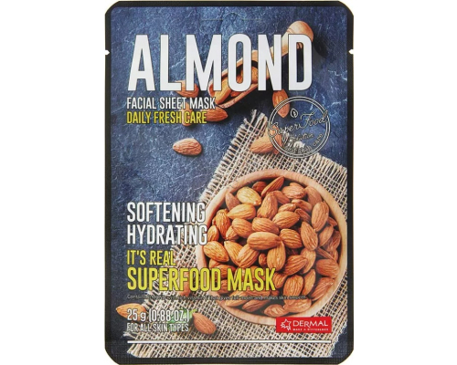 Dermal Μάσκα Προσώπου Almond για Ενυδάτωση Θρέψη Λείανση 25gr
