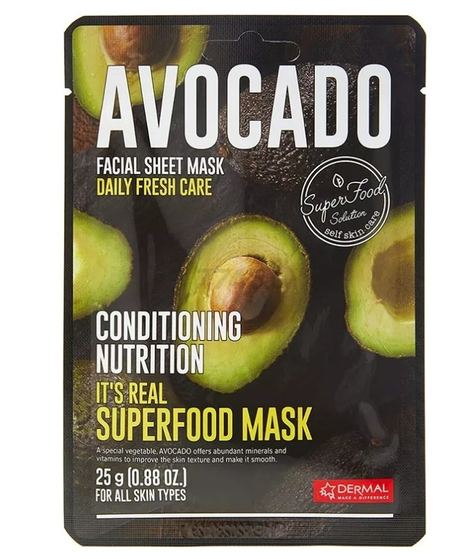 Dermal Μάσκα Προσώπου Avocado για Θρέψη Ενυδάτωση Αναζωογόνηση 25gr