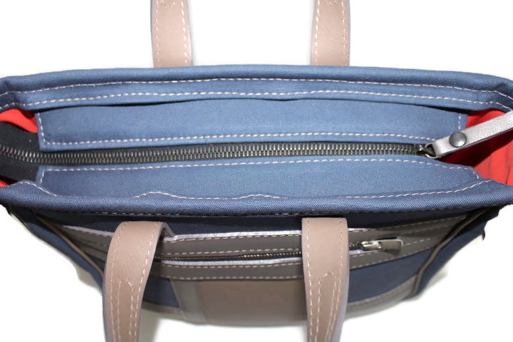 Grand cabas toile et cuir