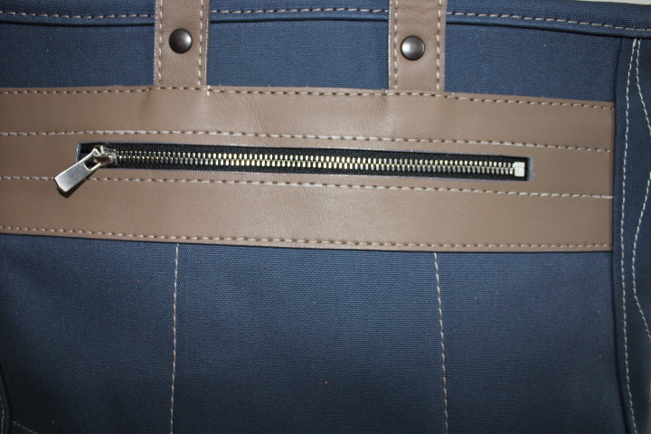 Grand cabas toile et cuir