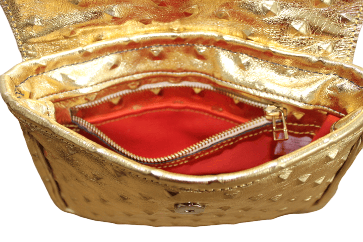 Pochette main cuir Or
