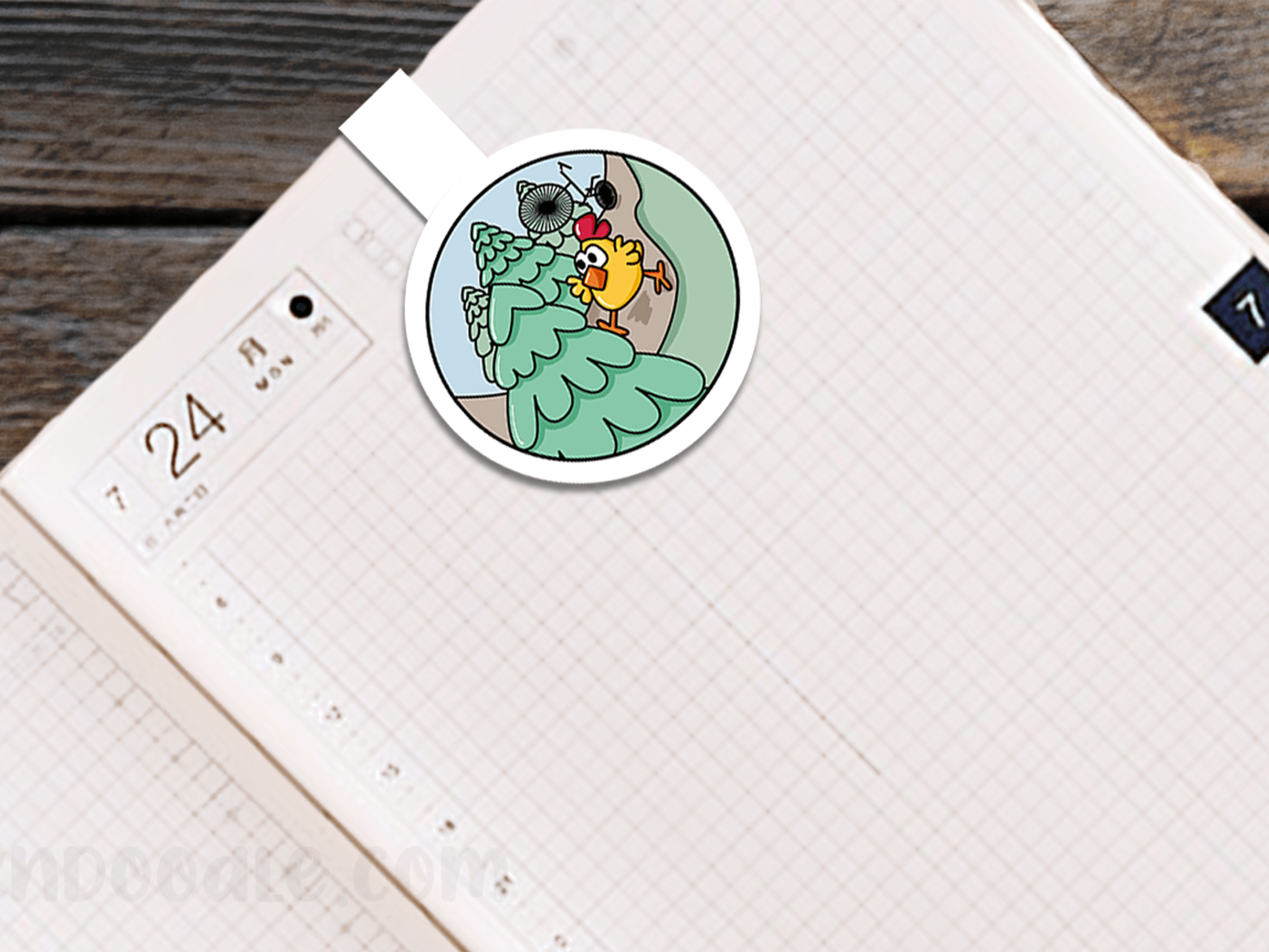 Original Handmade Hen on the Run Bookmark - Image 1