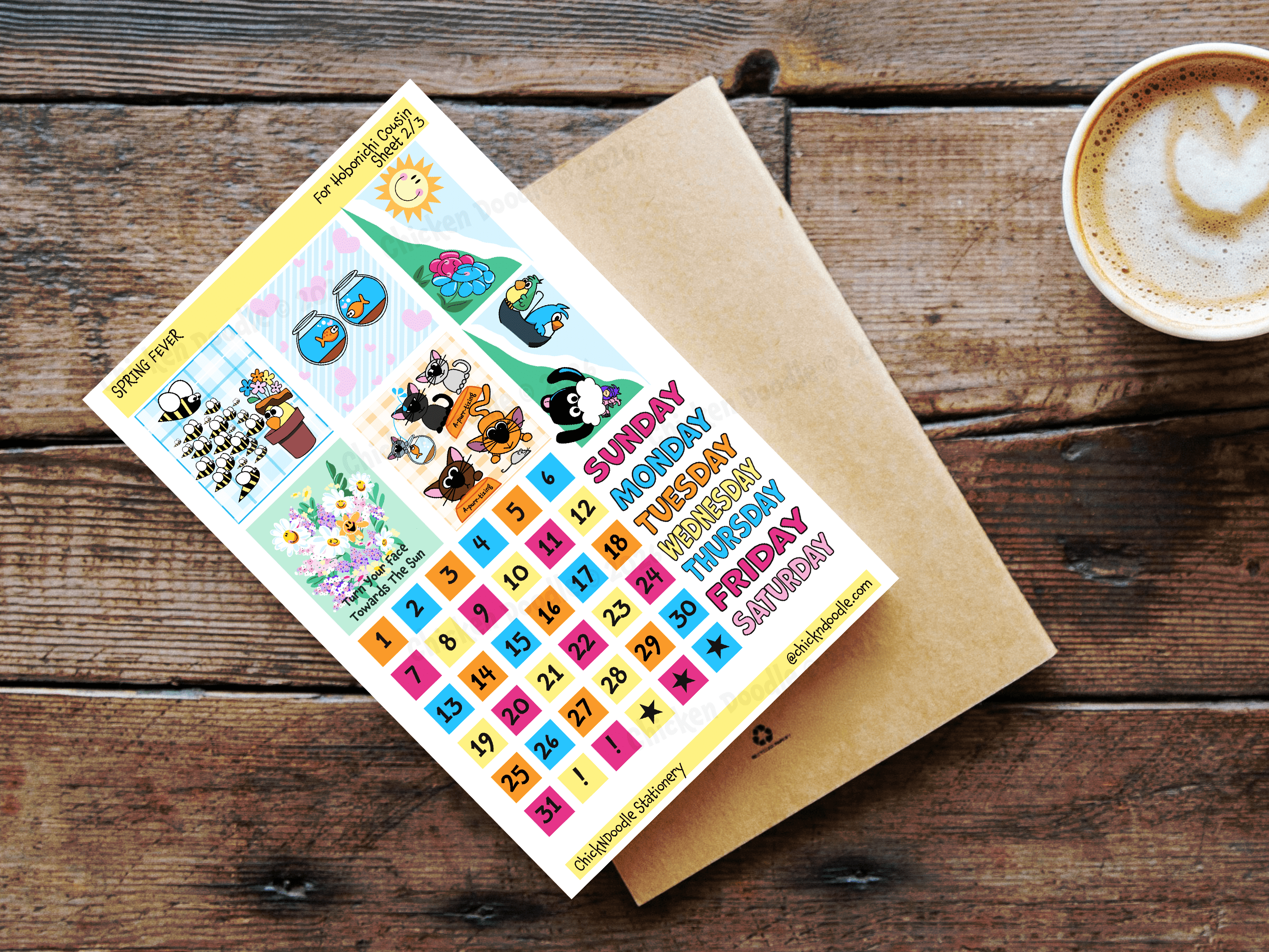 Handmade Package of 3 Spring-Themed Sticker Sheets to Make Your Journaling Hobby Easy! - Image 1