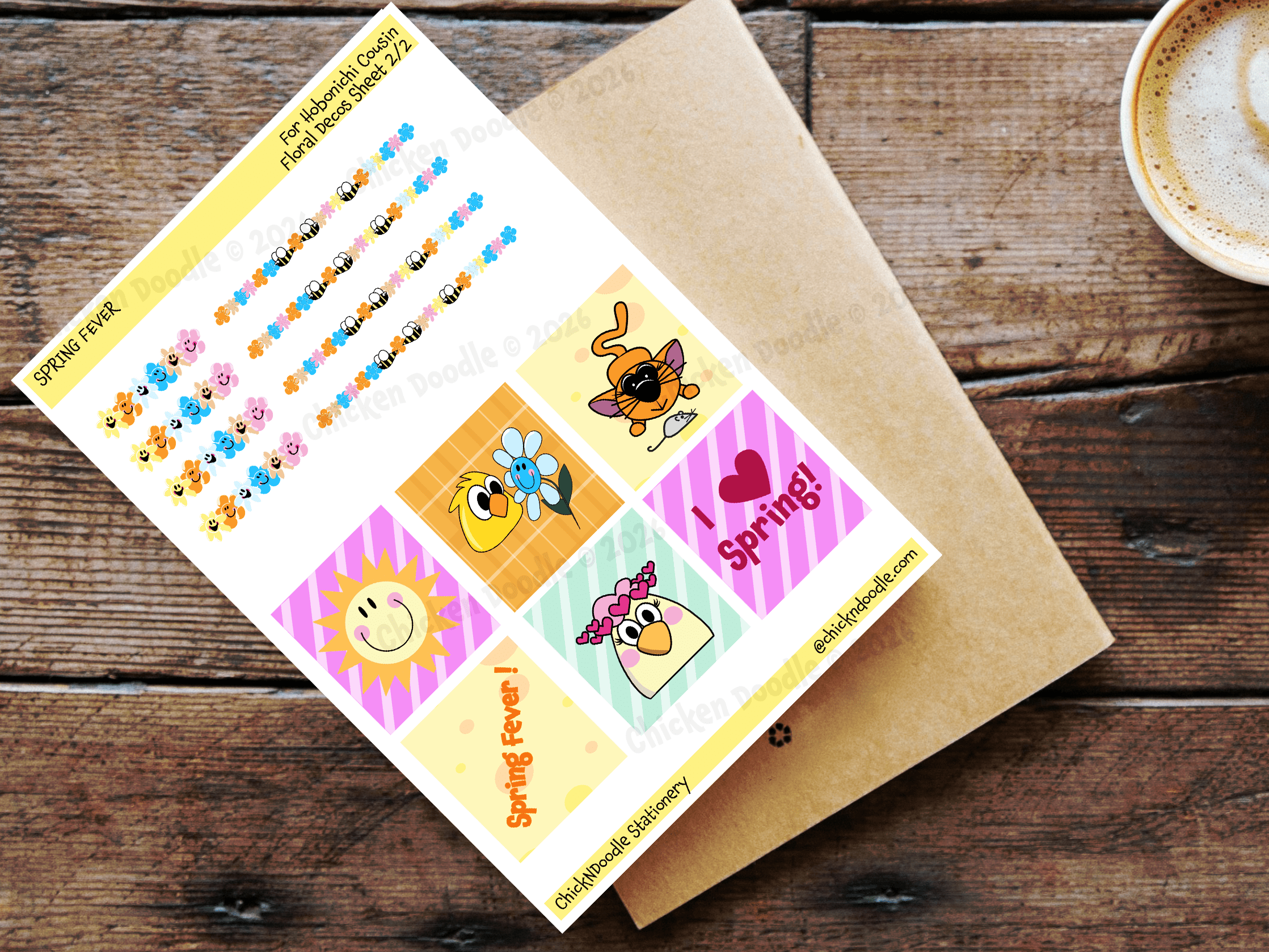 Handmade Package of 3 Spring-Themed Sticker Sheets to Make Your Journaling Hobby Easy! - Image 3