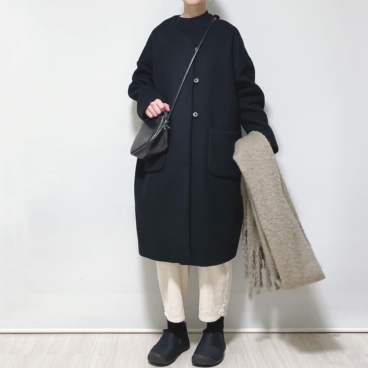 美品◎オオカミとフクロウ◎ブラック ロングコート 新品☆おおかみと 