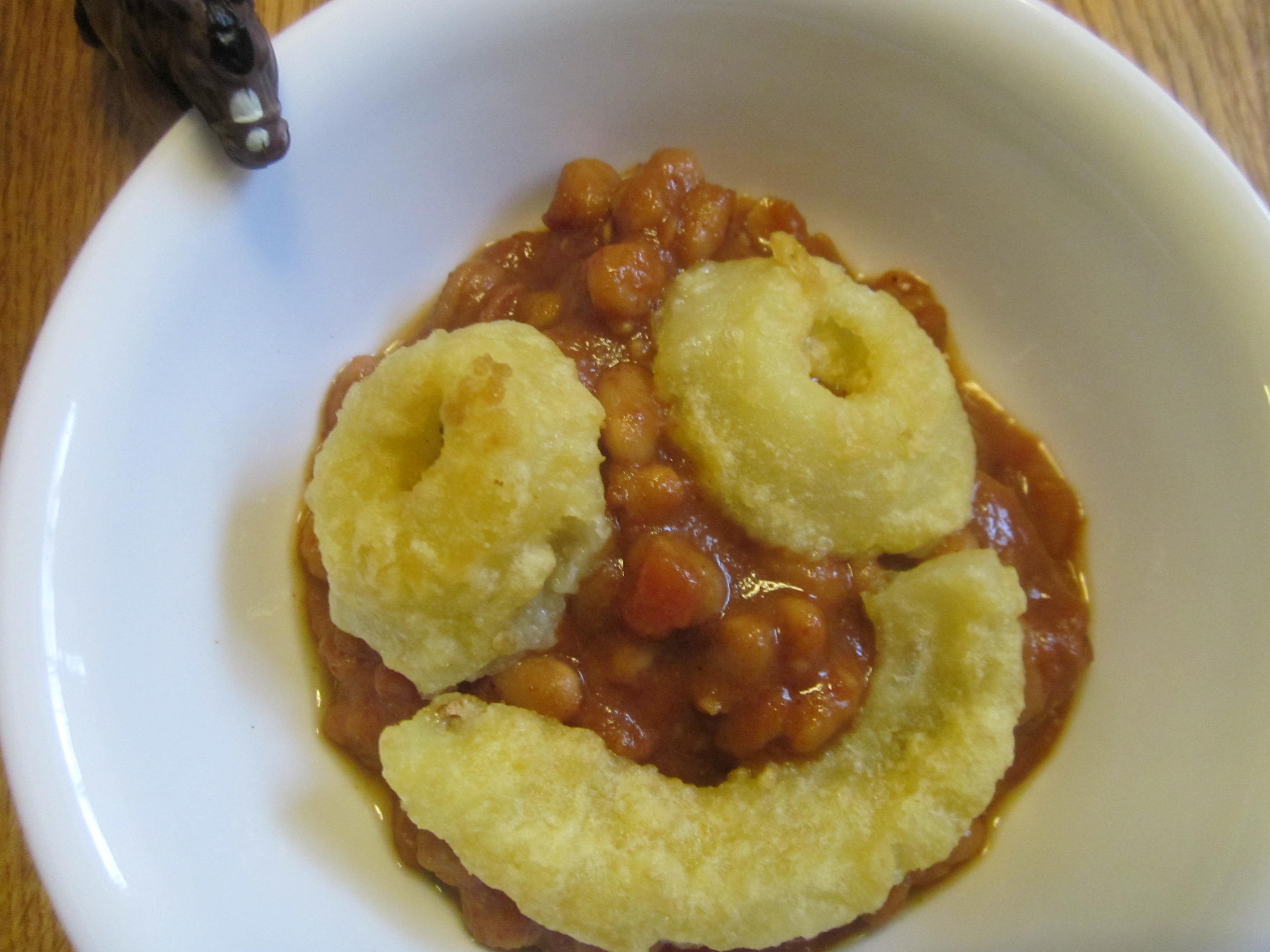 Beanee weenee onion ring chili