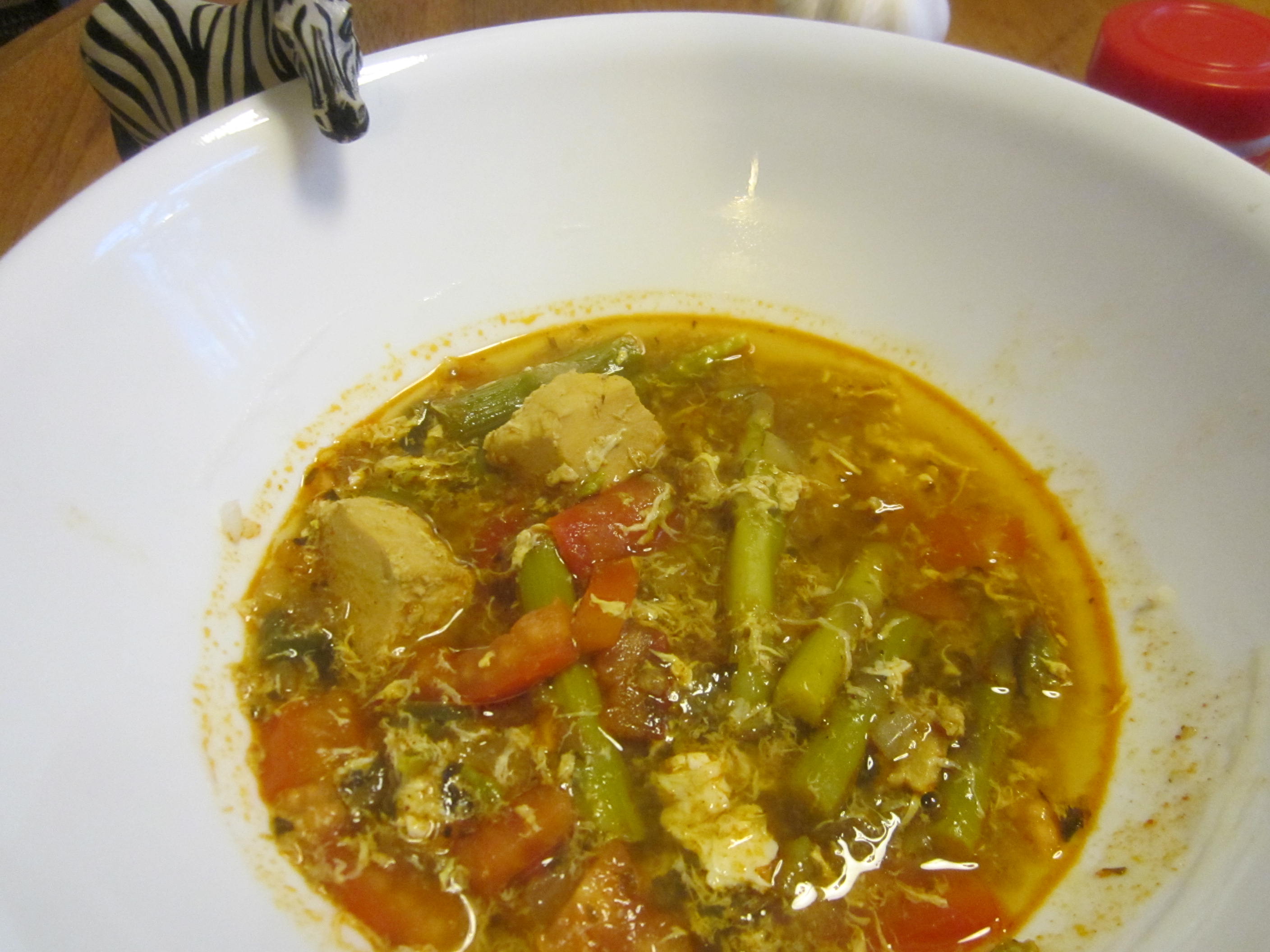 Chicken and Asparagus Egg Drop Chili