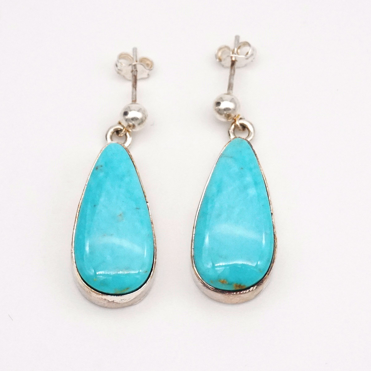 Sleeping Beauty Turquoise, Sterling Silver Earrings