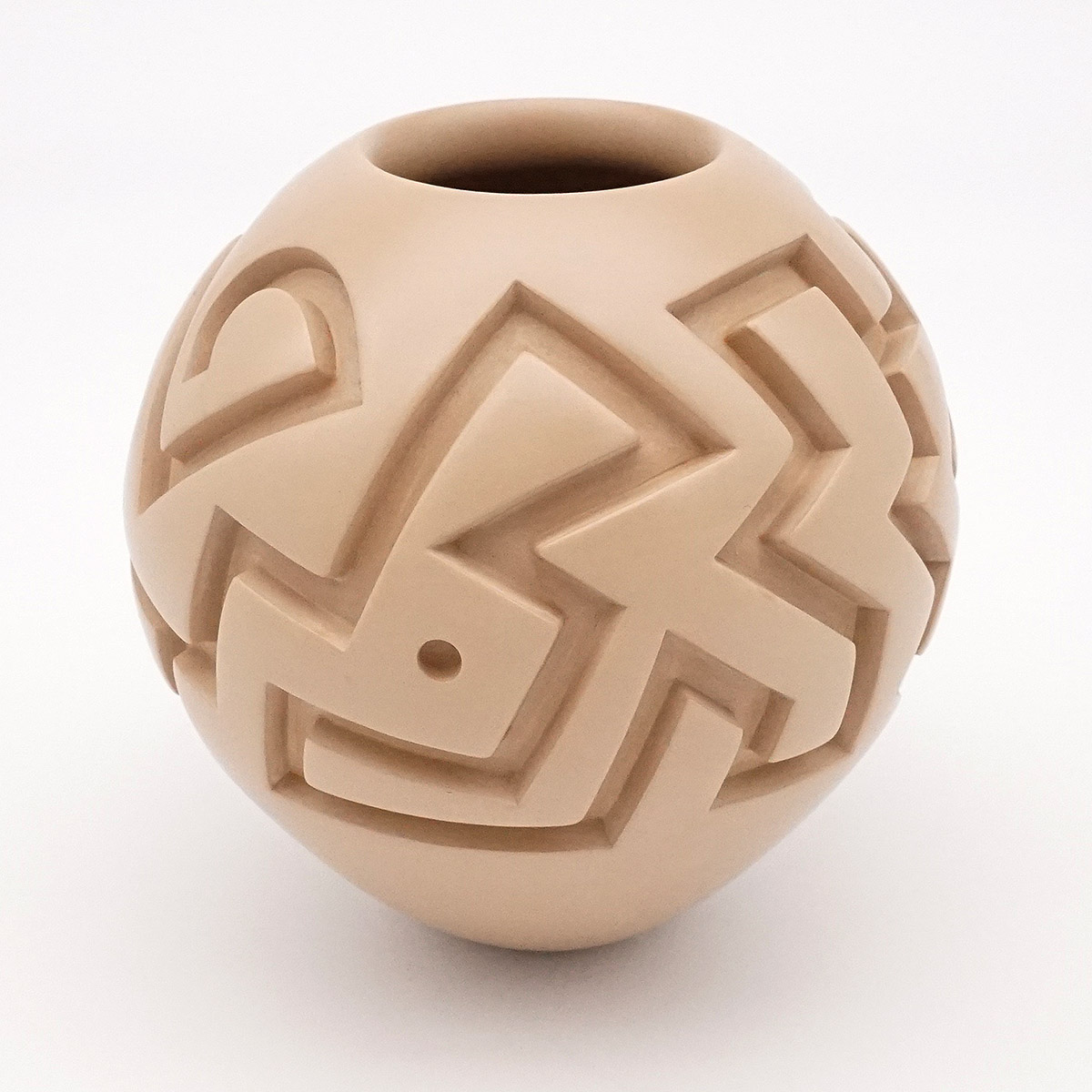 Carved Pot by Jesus Lozano, Mata Ortiz
