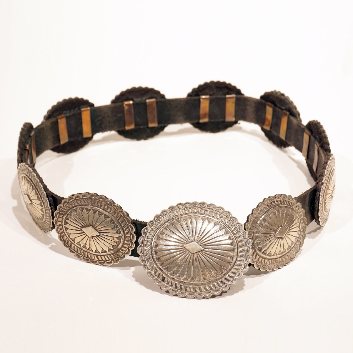 Navajo Silver Concha Belt