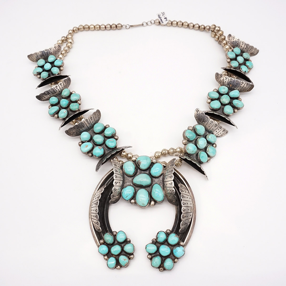 Vintage  Navajo Butterfly Sterling Silver and Turquoise Necklace