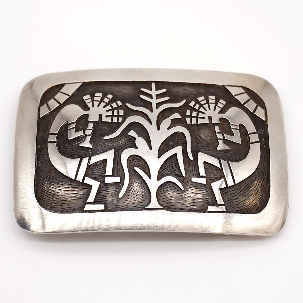 Hopi Kokopelli Sterling Silver Belt Buckle