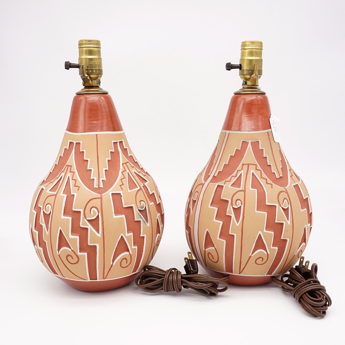 Tomasita Montoya & Dominguita Sisneros Carved Vase Lamps
