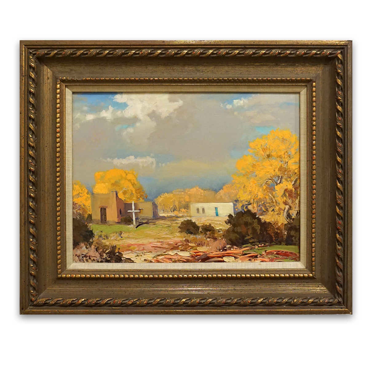 Chimayo Trading Navajo Rugs Pueblo Pottery Fine Art“Autumn Adobes