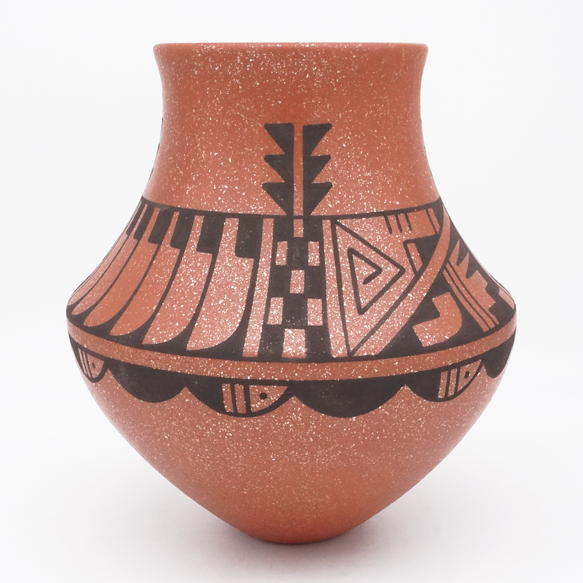 S063 ヴァルデマー ペターセン ヴィンテージ 茶釉線文 小壺 デンマーク Chimayo Trading Navajo Rugs Pueblo Pottery Fine ArtErik Fender