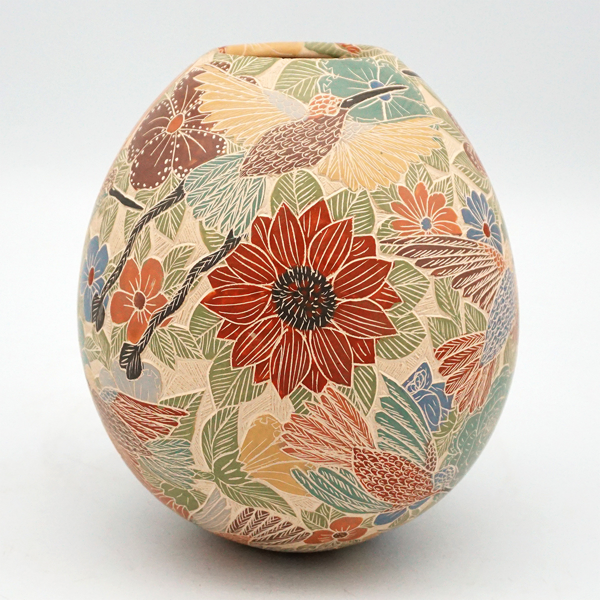 タイアップセール　松泉　絵鉢 Chimayo Trading Navajo Rugs Pueblo Pottery Fine ArtLeticia Ledezma