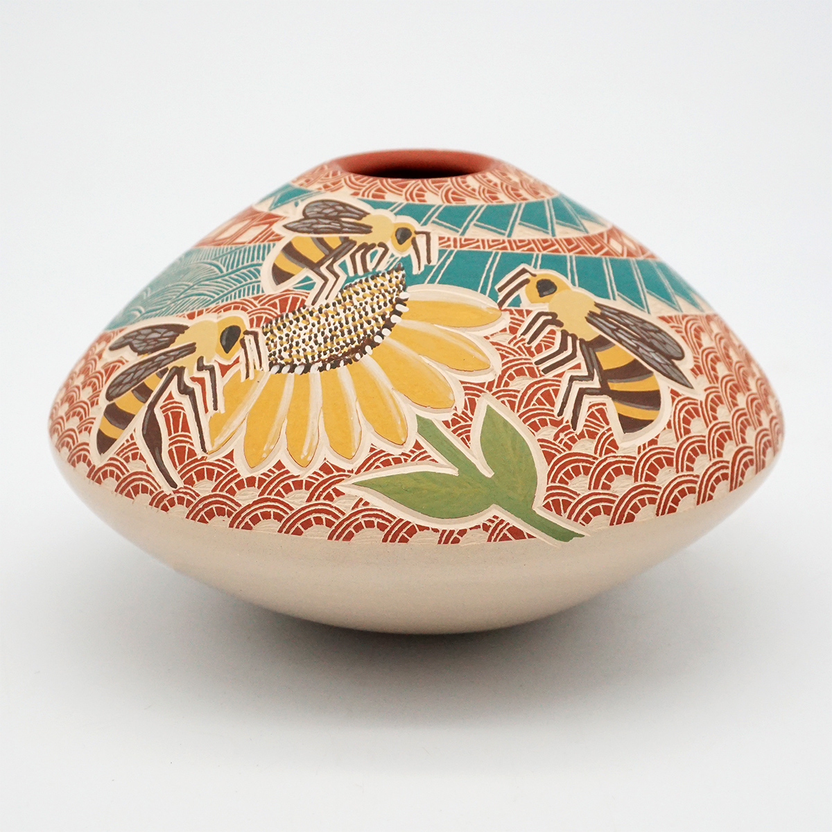 逸品　純銀巻ティーポット花図紋ラージポット　アールデコ　フリードリヒヴィルヘルム Chimayo Trading Navajo Rugs Pueblo Pottery Fine ArtJanet Pedregon