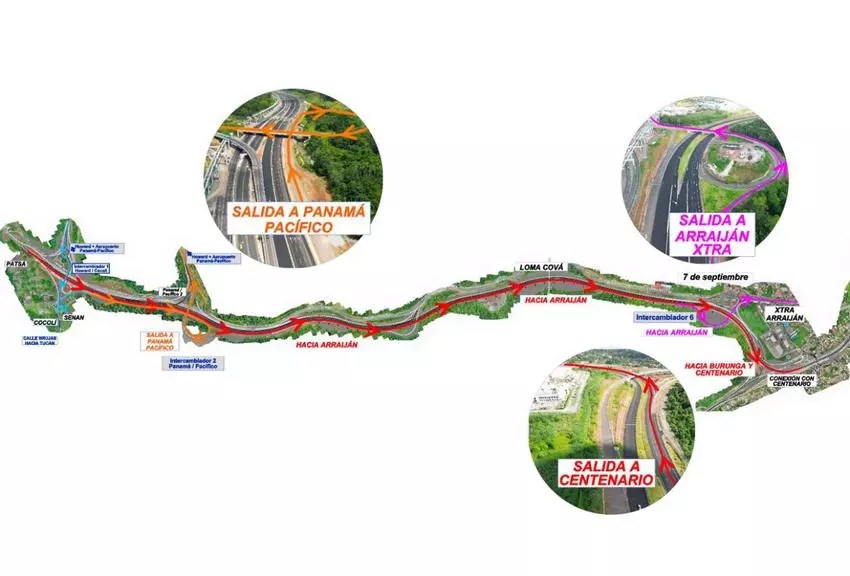 公共工程部将在巴拿马西省通向 La Chorrera 的路线增设三个新车道