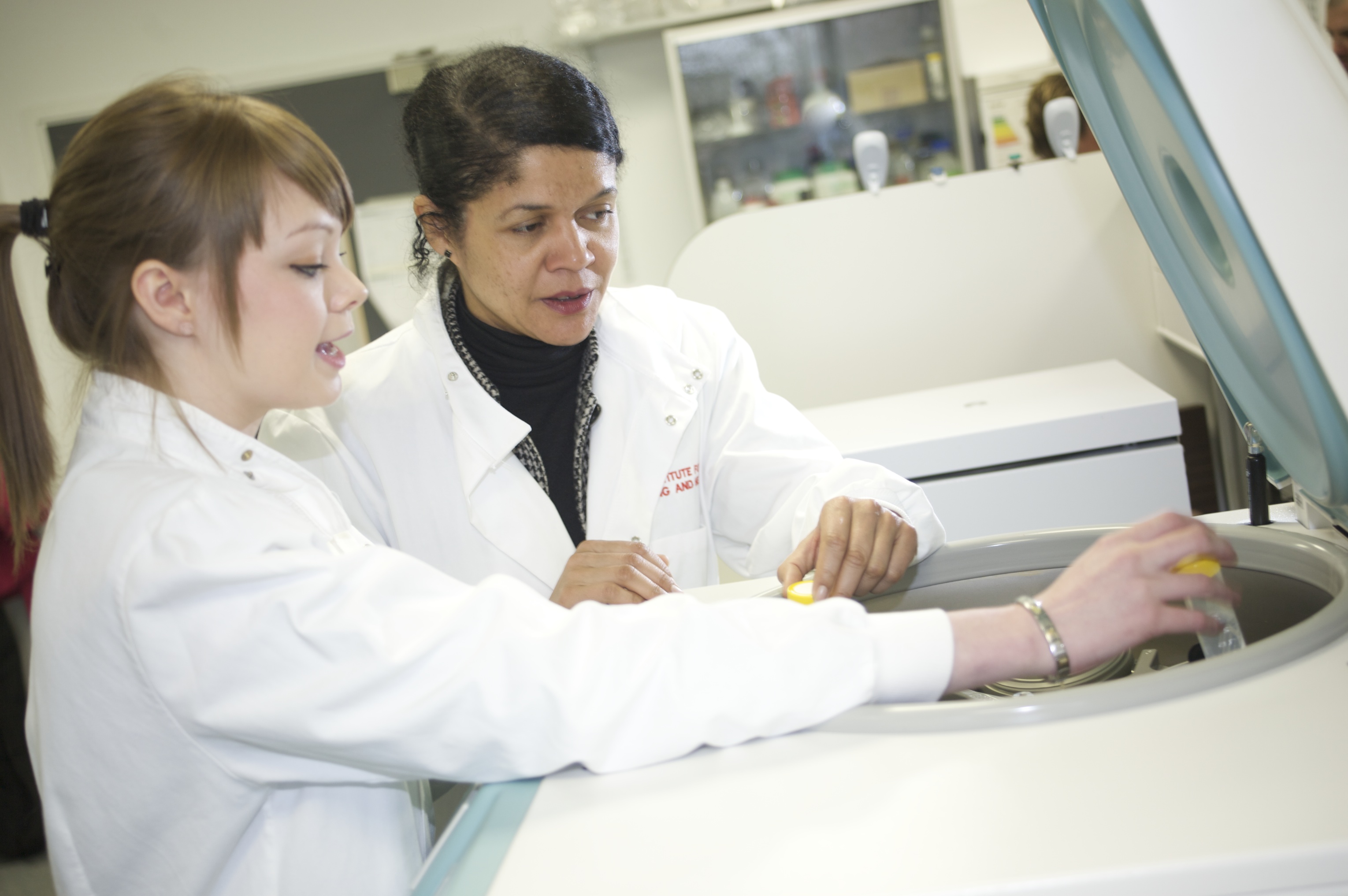 Chi with lab tech apprentice