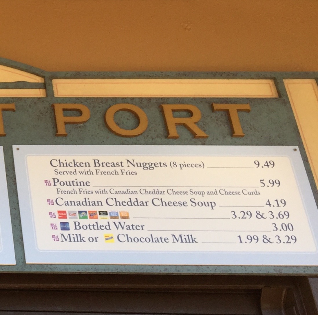 Menu Closeup