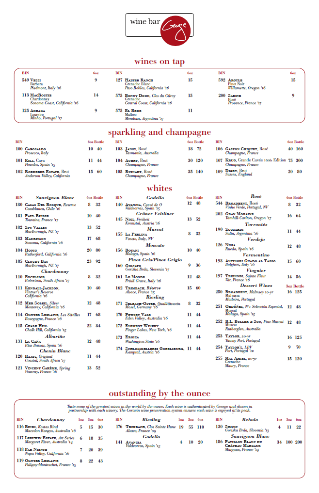 Wine Menu 1